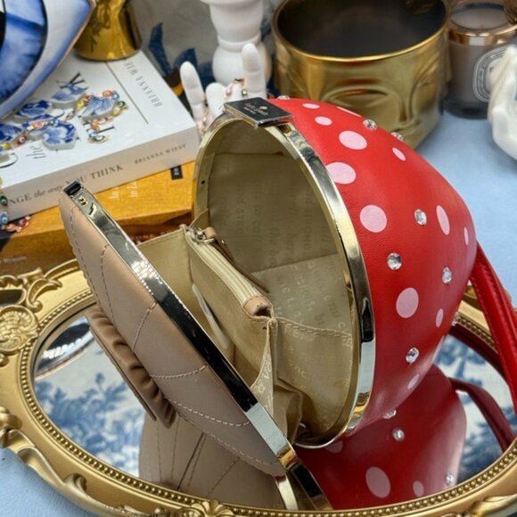 🆕 KATE SPADE NEW YORK 🧿 NWOT Red Blaze A Trail Mushroom Novelty Clutch Bag - Picture 9 of 16